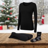 Pachet Bioactiv Rejuvinova pentru Femei – Tricou cu Mâneci Lungi, Pantaloni Colanți și Șosete Unisex Groase, (M/L)